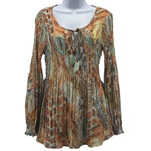 Boho Tunic Top Large Feather Festival Hipster Hippie Summer‎ Concert Tie Front